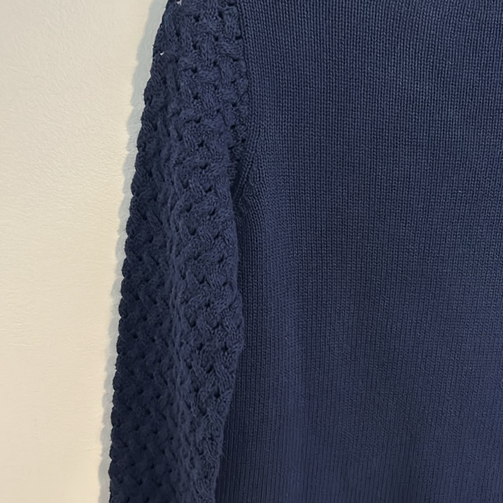 Lilly Pulitzer Navy Blue Open Knit Crewneck Sweater - Picture 12 of 14